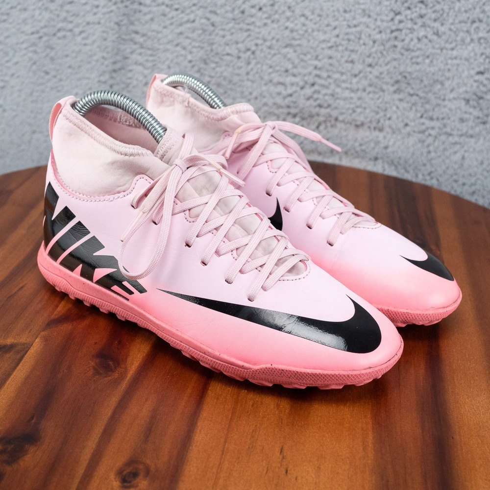 Nike Jr. Mercurial Superfly 9 Club TF Turf Soccer Shoes Pink Foam Black Size 5Y
